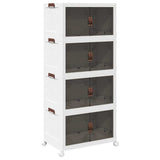 Vidaxl storage box stackable with wheels 4-layer 75 L 64x40x141.5 cm