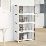 Vidaxl storage box stackable with wheels 4-layer 75 L 64x40x141.5 cm