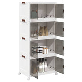 Vidaxl storage box stackable with wheels 4-layer 75 L 64x40x141.5 cm