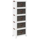 Vidaxl storage box stackable with wheels 5-layer 28 l 48.5x29.5x139 cm