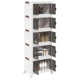 Vidaxl storage box stackable with wheels 5-layer 28 l 48.5x29.5x139 cm
