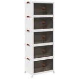 Vidaxl storage box stackable with wheels 5-layer 75 L 64x40x179 cm