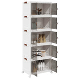 Vidaxl storage box stackable with wheels 5-layer 75 L 64x40x179 cm