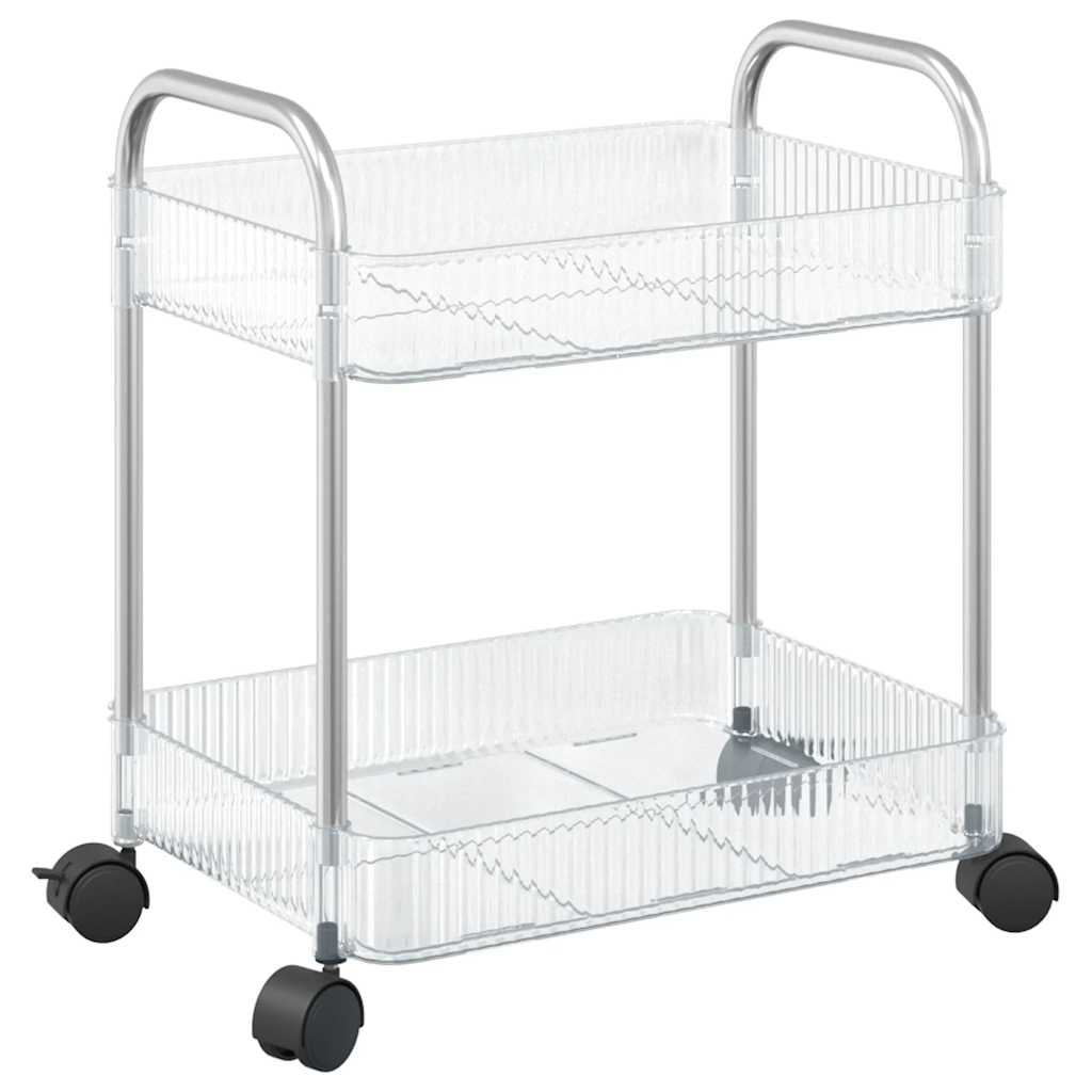 Vidaxl Storage trolley 2-layer 37x28x43.5 cm Acrylic Transparent