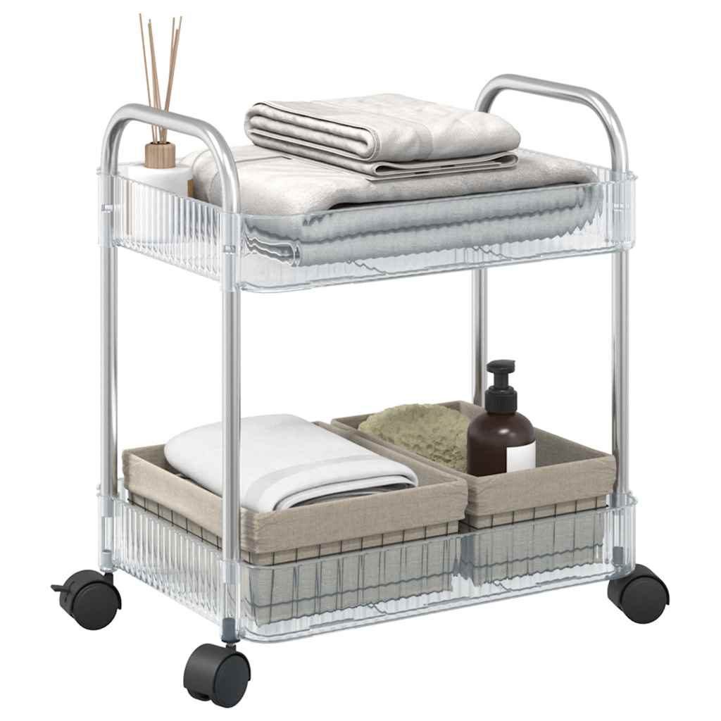 Vidaxl Storage trolley 2-layer 37x28x43.5 cm Acrylic Transparent
