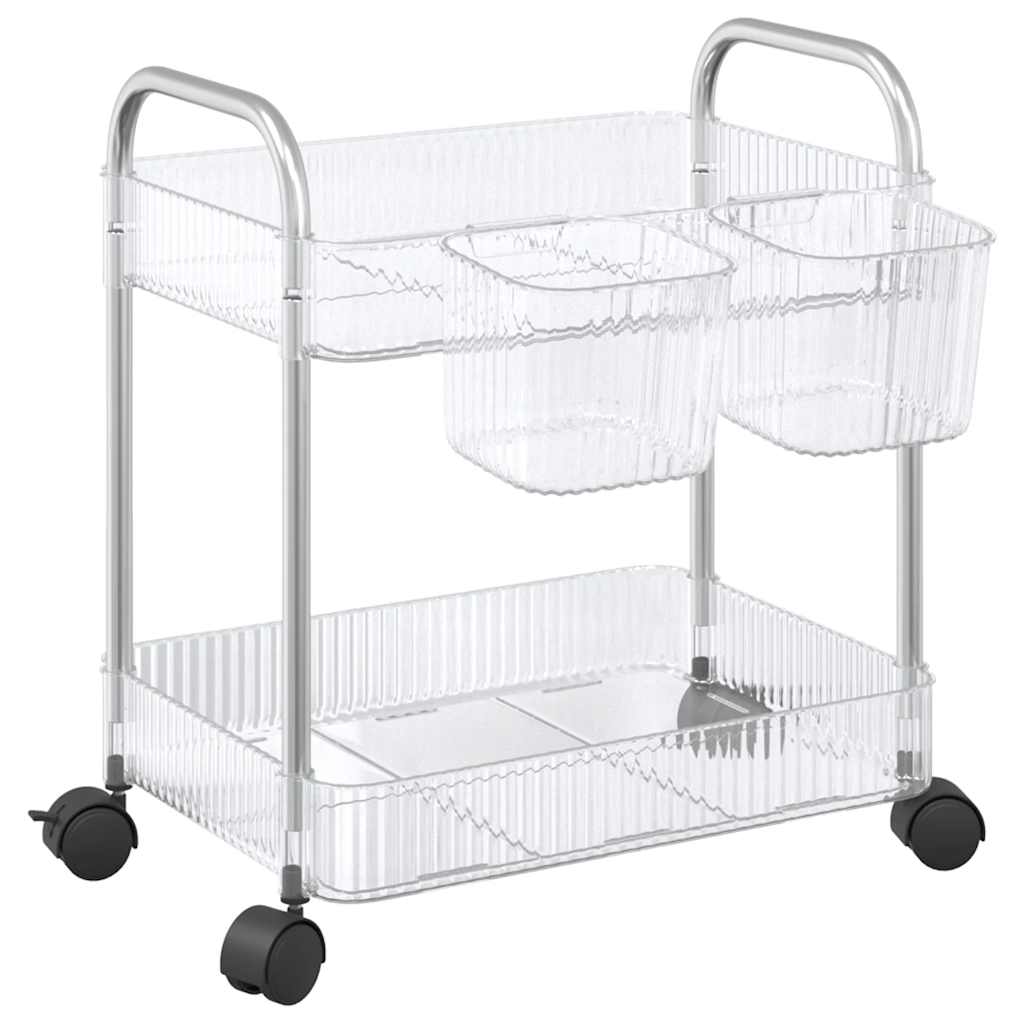 Vidaxl Storage trolley 2-layer 37x28x43.5 cm Acrylic Transparent