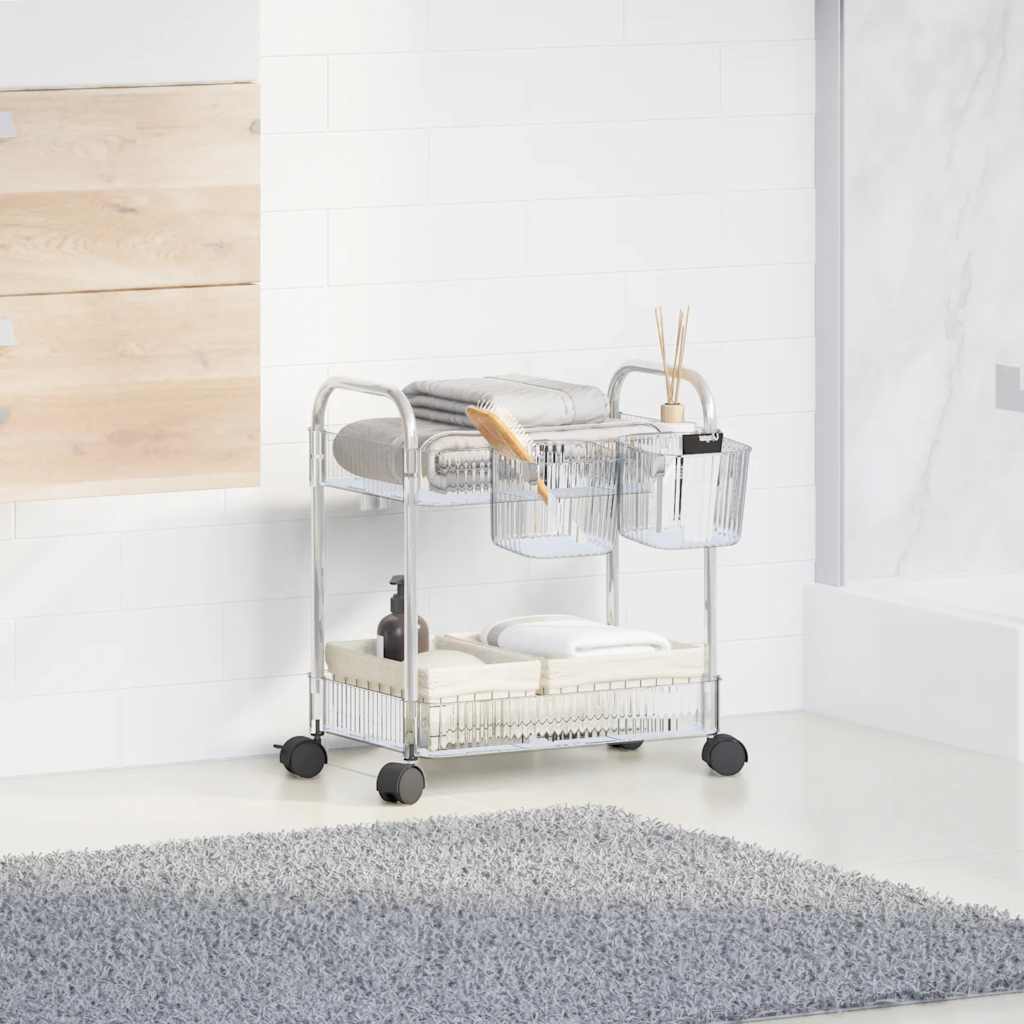 Vidaxx Stockage Trolley 2-Schicht 37x28x43,5 cm Acryl transparent