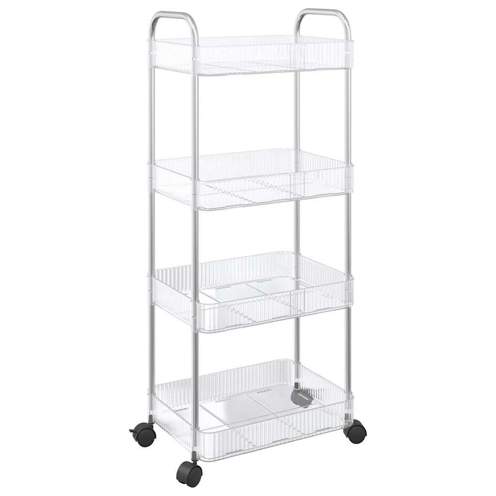Vidaxl Storage trolley 4-layer 37x28x95 cm Acrylic Transparent