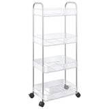 Vidaxl Storage trolley 4-layer 37x28x95 cm Acrylic Transparent