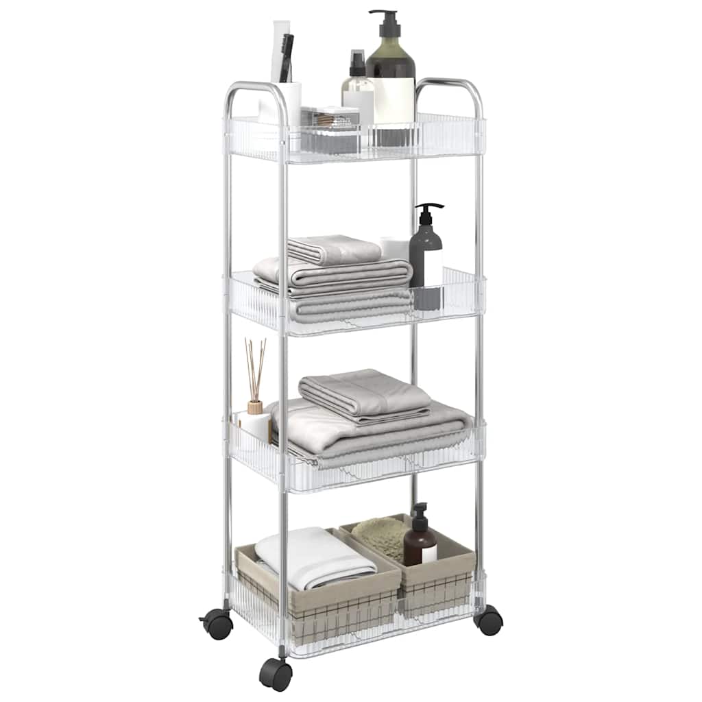 Vidaxl Storage trolley 4-layer 37x28x95 cm Acrylic Transparent
