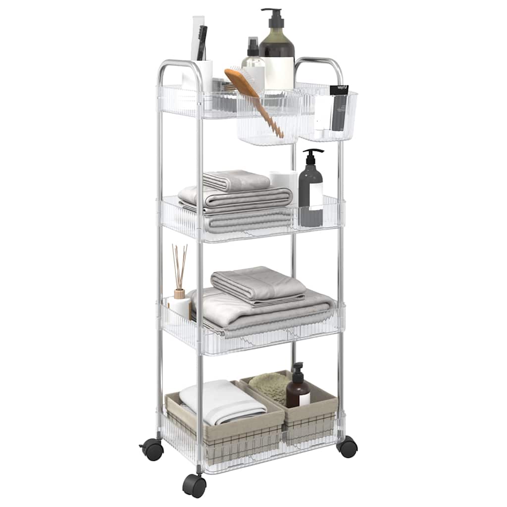 Vidaxl Storage trolley 4-layer 37x28x95 cm Acrylic Transparent