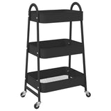 Vidaxl Storage trolley 3-layer 42x41.5x77 cm steel black