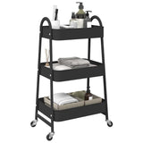Vidaxl Storage trolley 3-layer 42x41.5x77 cm steel black