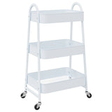 VIDAXL Storage Trolley 3-Layer 42x41.5x77 cm ocel bílá