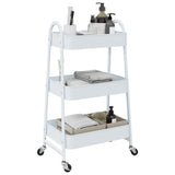 VIDAXL Storage Trolley 3-Layer 42x41.5x77 cm ocel bílá