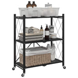 Vidaxl Storage Rack su ruote 71x34x88 cm in acciaio nero