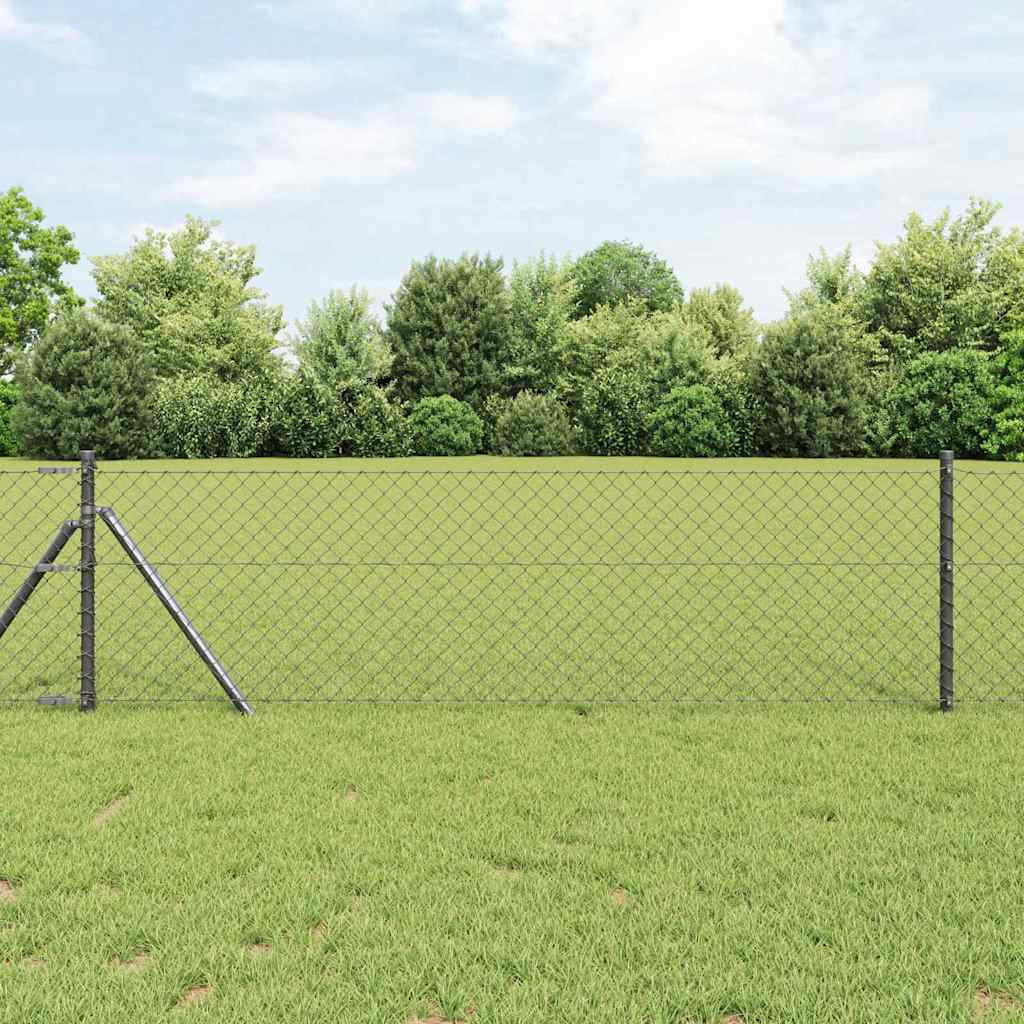 Vidaxl afrasteringspaal grijs 25 x 0,4 m (40 x 40 mm gaas)