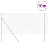 Vidaxl afrasteringspaal zilver 10 x 1,2 m (60 x 60 mm gaas) staal