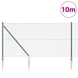 Vidaxl afrasteringspaal groen 10 x 1 m (40 x 40 mm gaas) staal en pvc