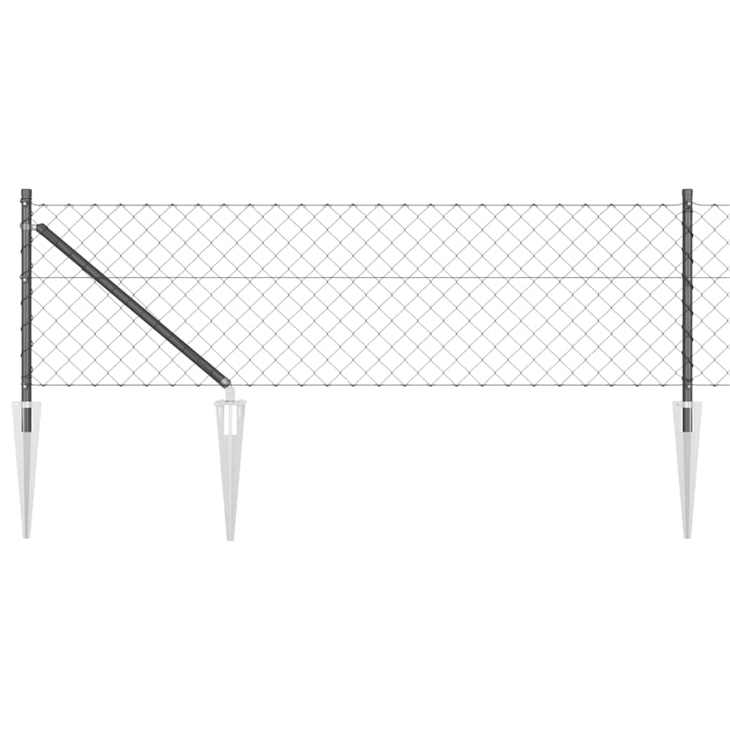 Vidaxl afrasteringspaal grijs 10 x 0,8 m (60 x 60 mm gaas)