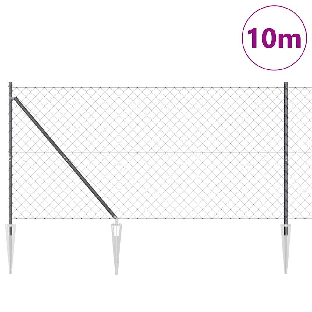 Vidaxl afrasteringspaal grijs 10 x 1,4 m (60 x 60 mm gaas)