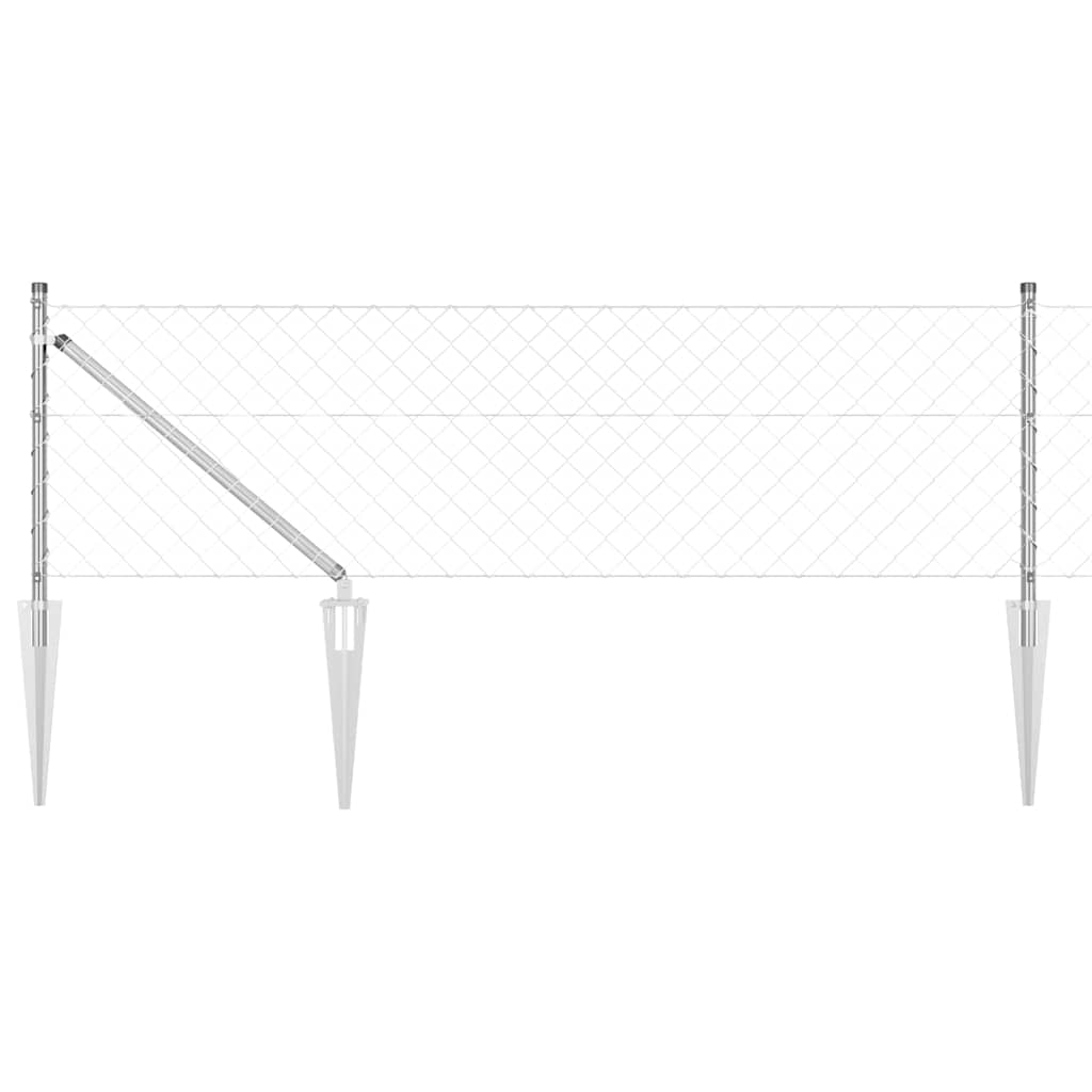 Poste para valla Vidaxl plateado 10 x 0,8 m (malla 60 x 60 mm) acero