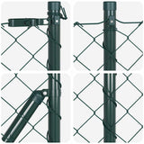 Vidaxl ограден стълб зелен 10 x 1 m (60 x 60 mm мрежа) стомана и PVC