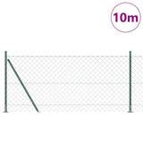 Vidaxl ограден стълб зелен 10 x 1 m (60 x 60 mm мрежа) стомана и PVC