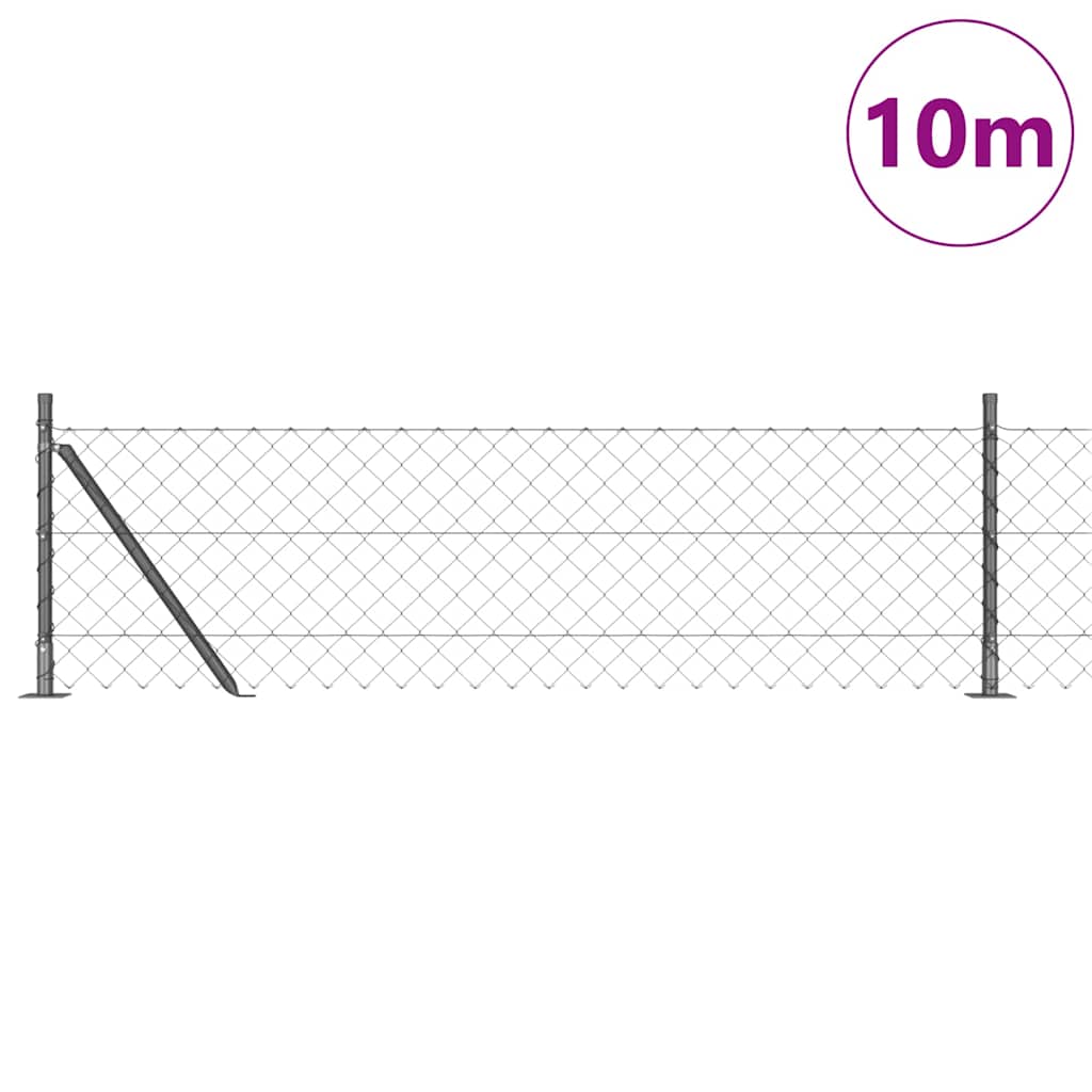 Vidaxl afrasteringspaal grijs 10 x 0,6 m (60 x 60 mm gaas)