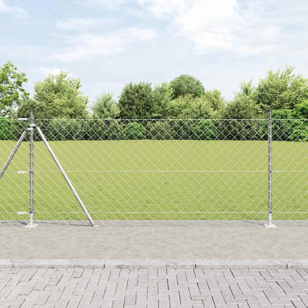 Vidaxl afrasteringspaal zilver 10 x 1 m (60 x 60 mm gaas) staal