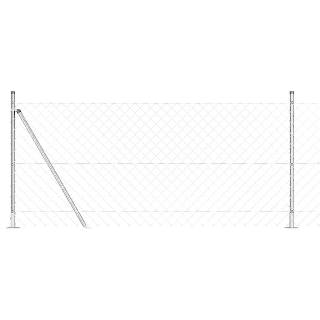 Vidaxl afrasteringspaal zilver 10 x 1 m (60 x 60 mm gaas) staal