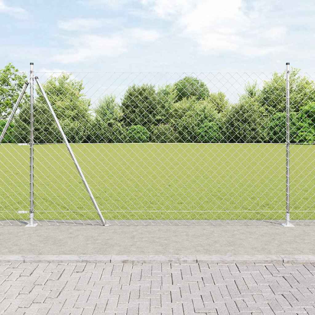 Vidaxl afrasteringspaal zilver 10 x 1,5 m (60 x 60 mm gaas) staal