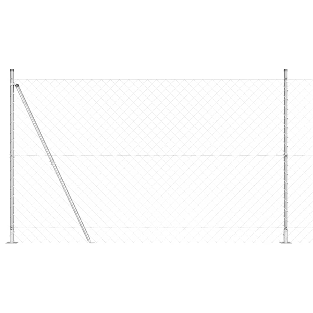 Vidaxl afrasteringspaal zilver 10 x 1,5 m (60 x 60 mm gaas) staal