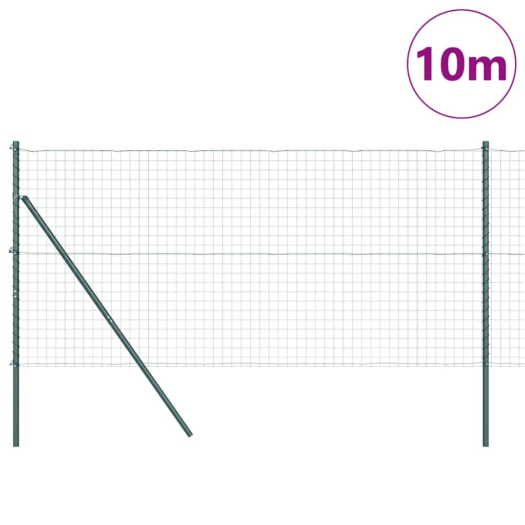 Valla vidaxxl con poste verde 1,2 x 10 m acero y PVC