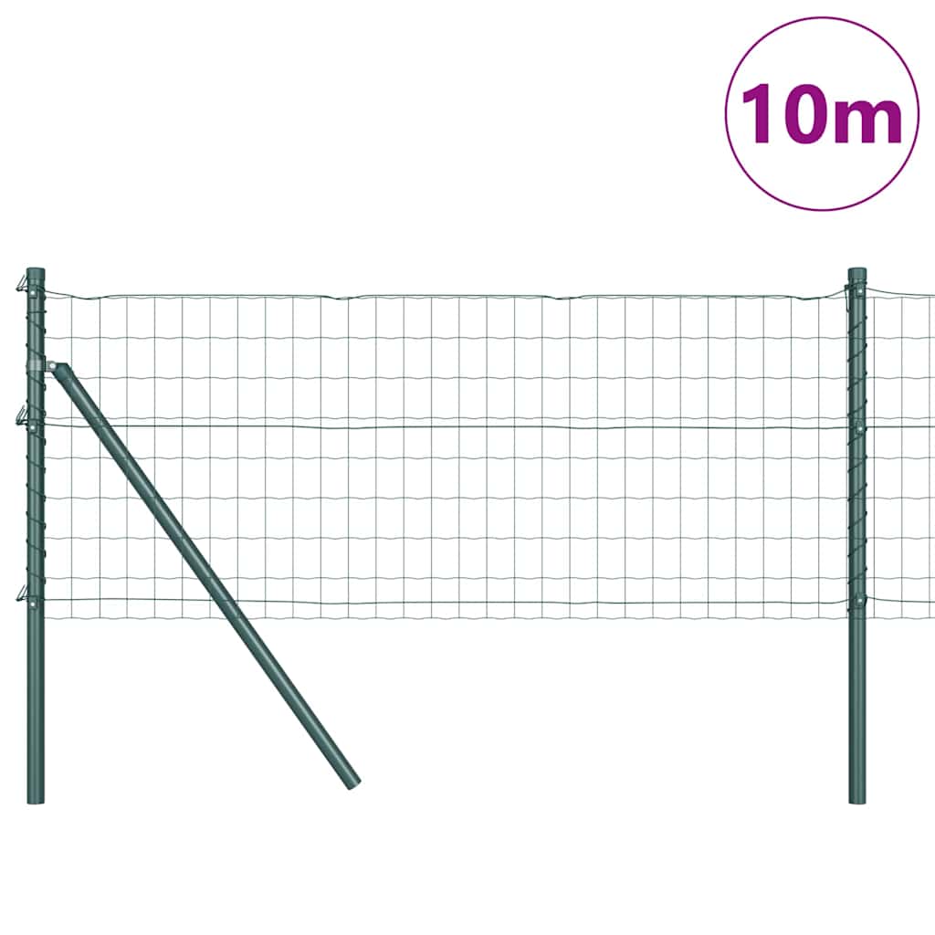 Vidaxl hek met paal groen 0,6 x 10 m staal en pvc