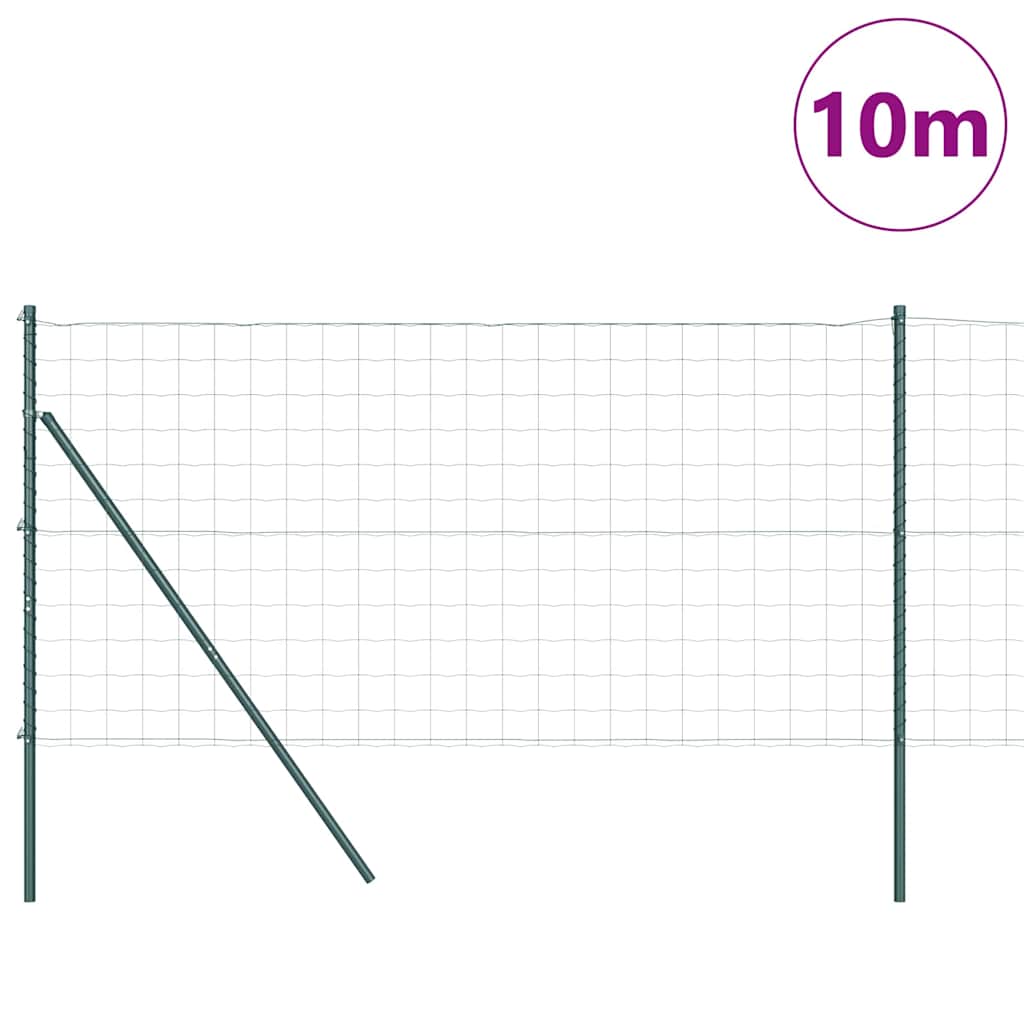 Valla vidaxxl con poste verde 1,2 x 10 m acero