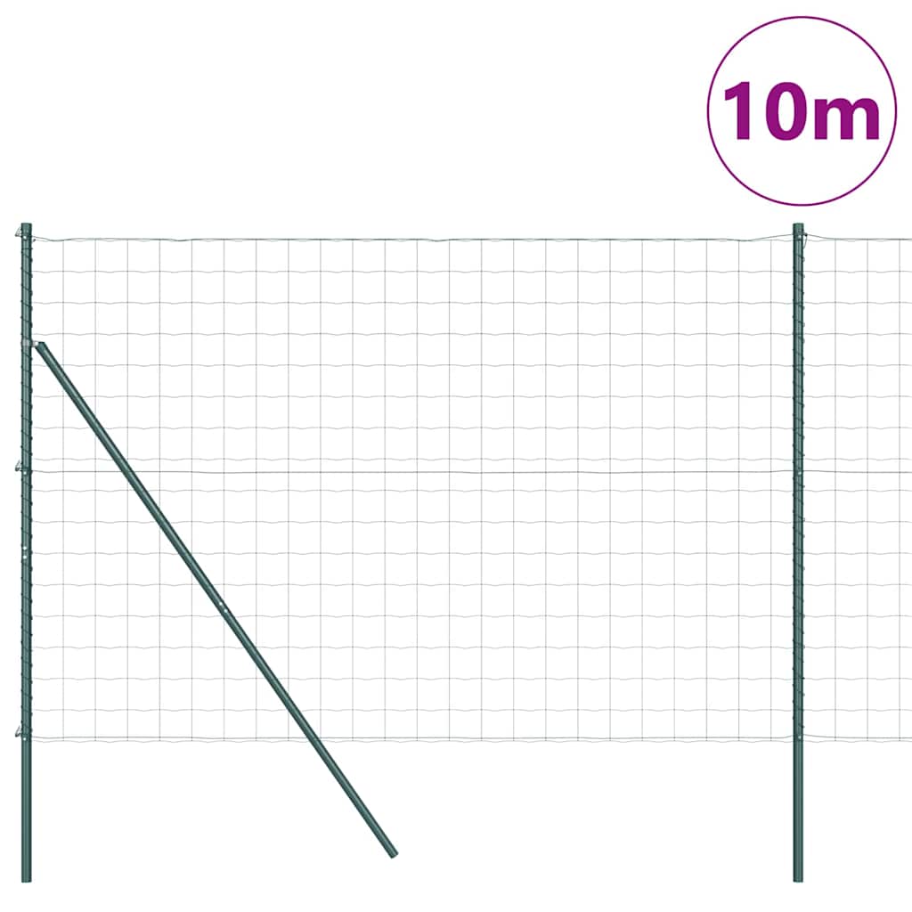 Valla vidaxxl con poste verde 1,5 x 10 m acero