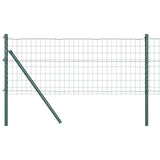 Vidaxl hek met paal groen 0,8 x 25 m staal en pvc
