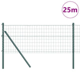 Vidaxl hek met paal groen 0,8 x 25 m staal en pvc