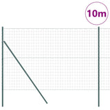Vidaxl hek met paal groen 1,5 x 10 m staal