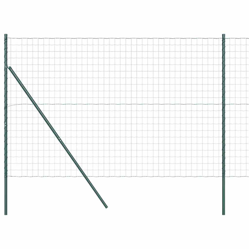 Vidaxl hek met paal groen 1,6 x 10 m staal en pvc