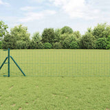 Valla vidaxxl con poste verde 0,4 x 25 m acero y PVC
