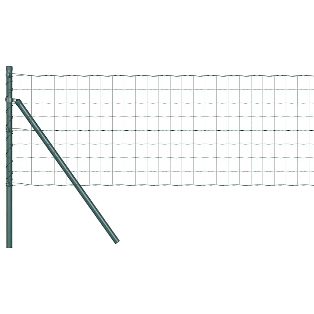 Valla vidaxxl con poste verde 0,4 x 25 m acero y PVC