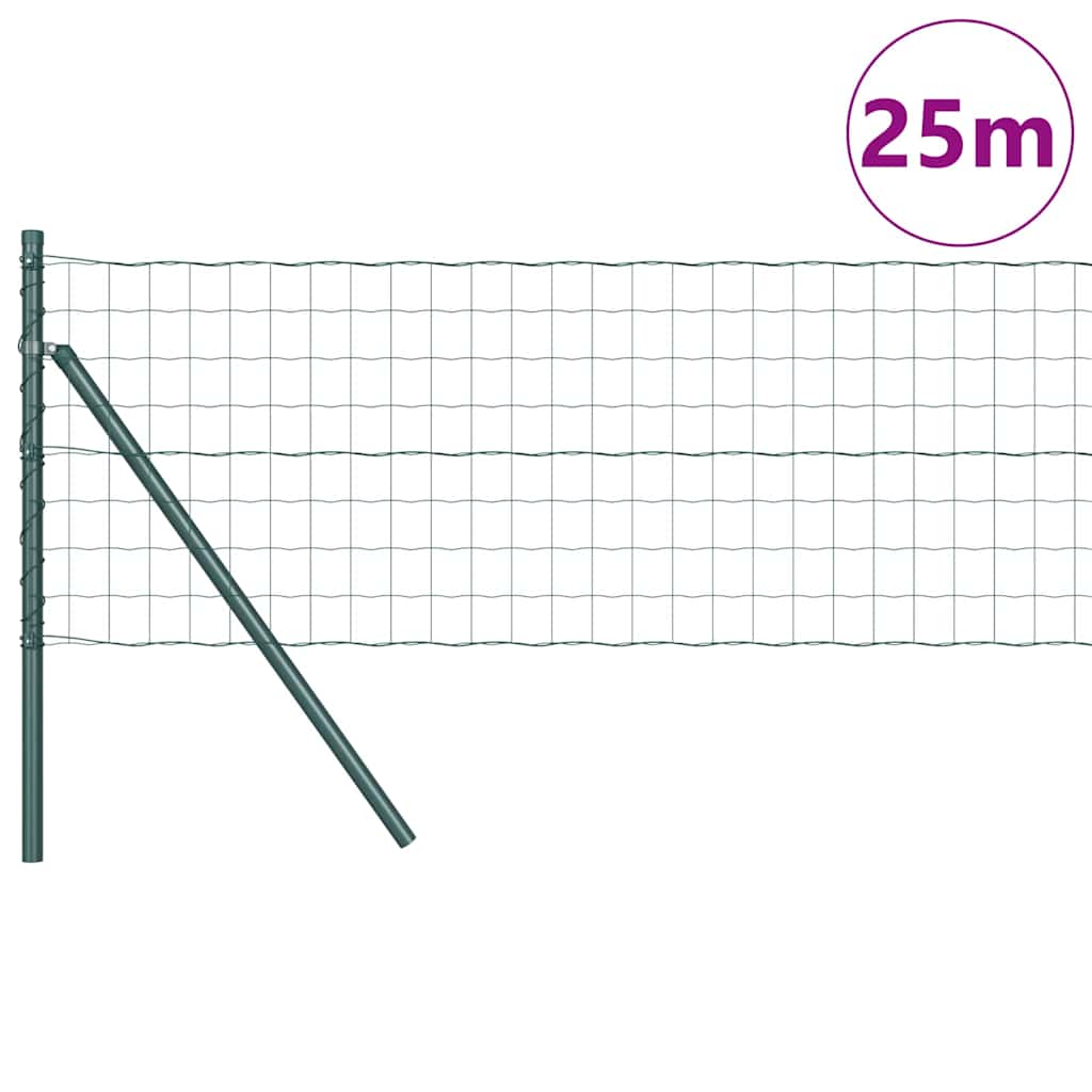 Vidaxl hek met paal groen 0,8 x 25 m staal