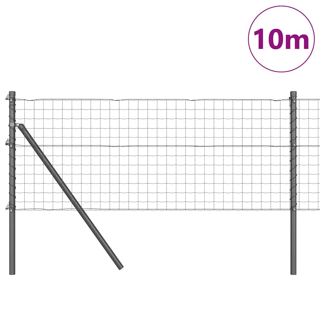 Valla vidaxl con poste gris 0,6 x 10 m acero y PVC