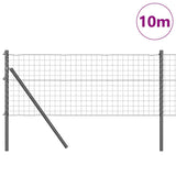 Vidaxl hek met paal grijs 0,8 x 10 m staal en pvc