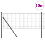 Vidaxl hek met paal grijs 0,6 x 10 m staal en pvc