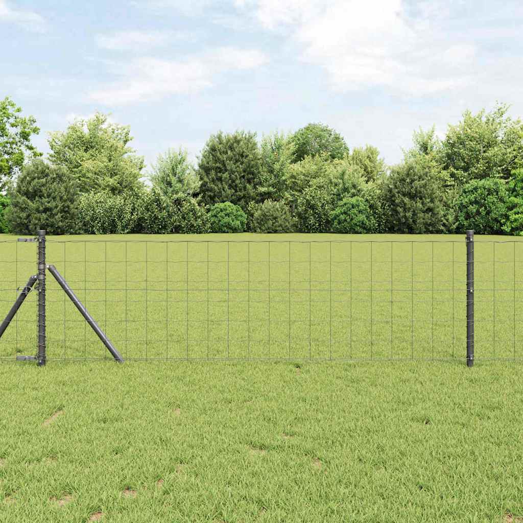 Valla vidaxl con poste gris 0,6 x 25 m acero y PVC