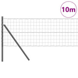 Vidaxl hek met paal grijs 0,8 x 10 m staal