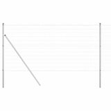 Vidaxl hek met paal zilver 1 x 10 m staal en pvc